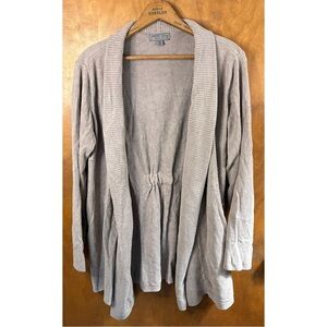 Barefoot Dream Gray CozyChic Ultra Lite Open Front Cardigan Sweater XL Tie Back